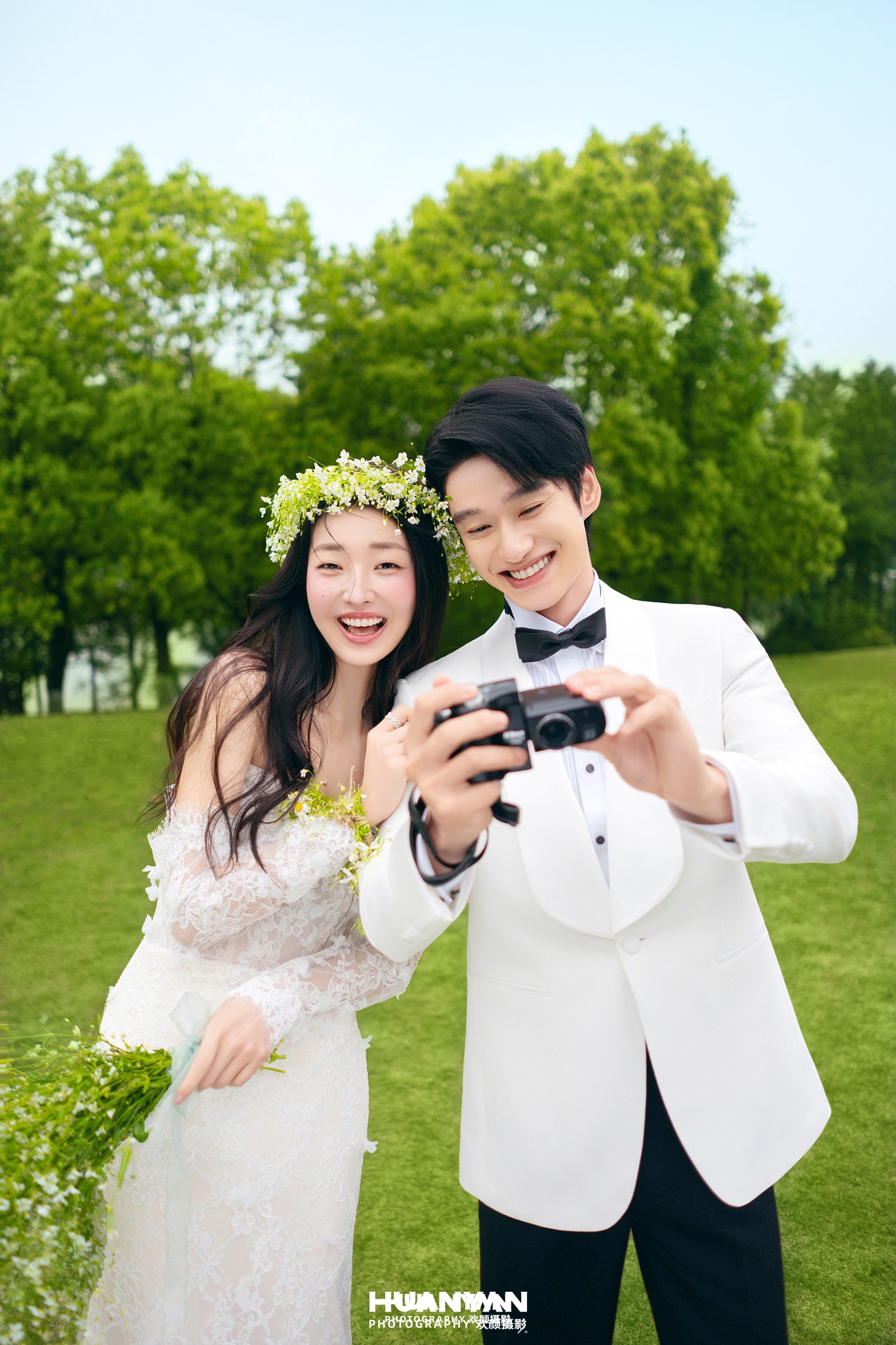 户外自然清新自然婚纱照实拍（十指林间系列）