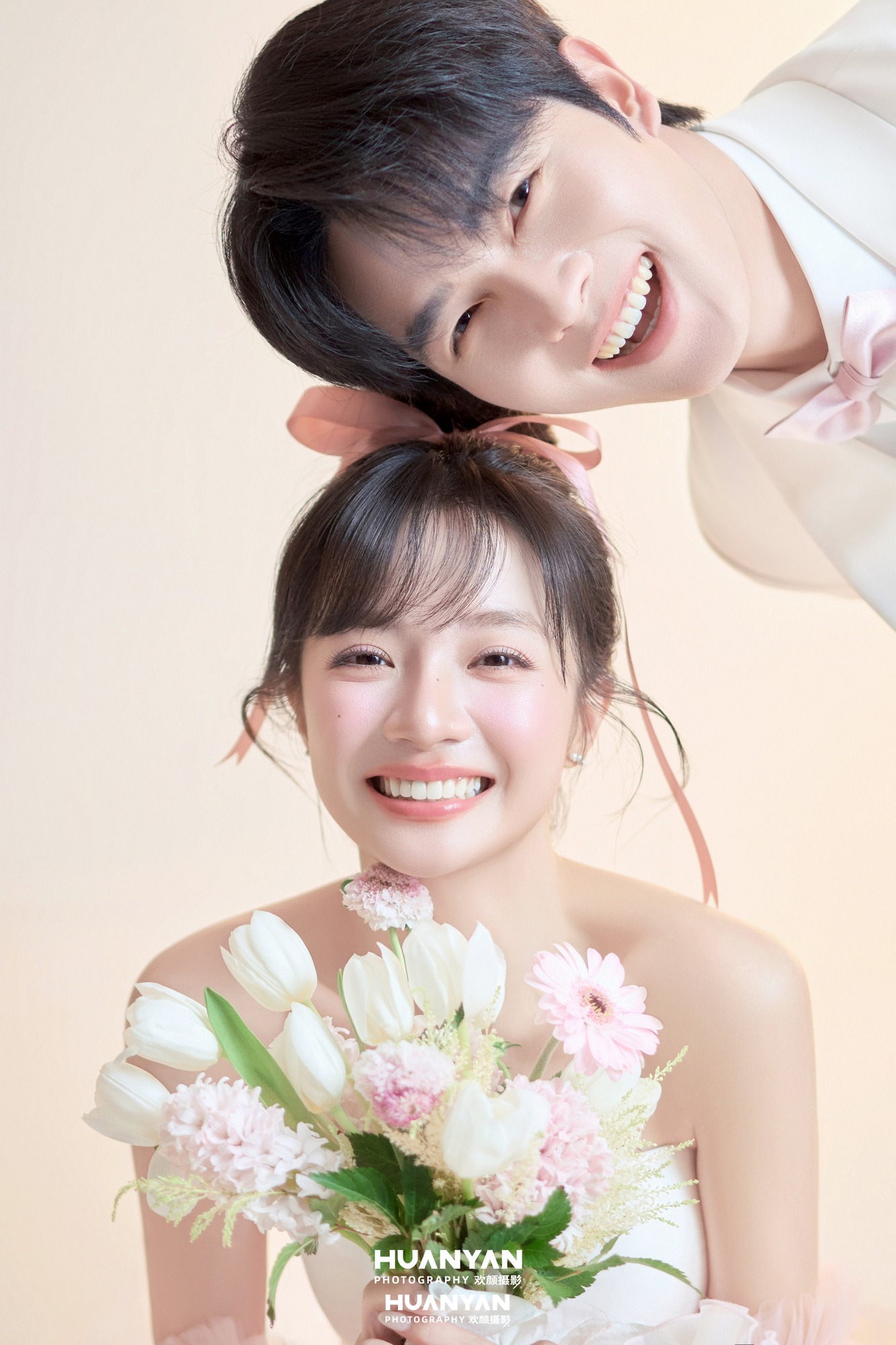 韩式温柔婚纱照 · 室内影棚场景 · 樱粉甜梦客片