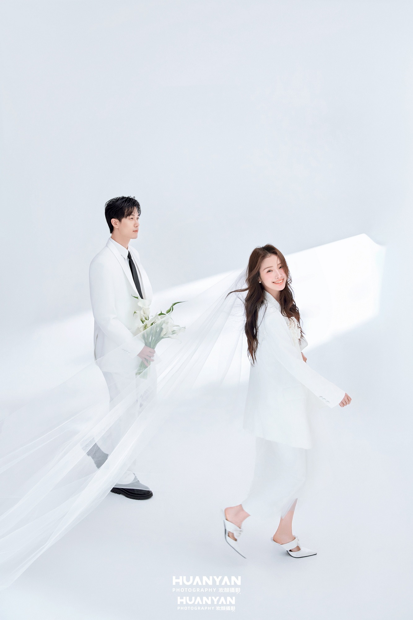 室内影棚韩式温柔婚纱照实拍（彩絮晴天系列）