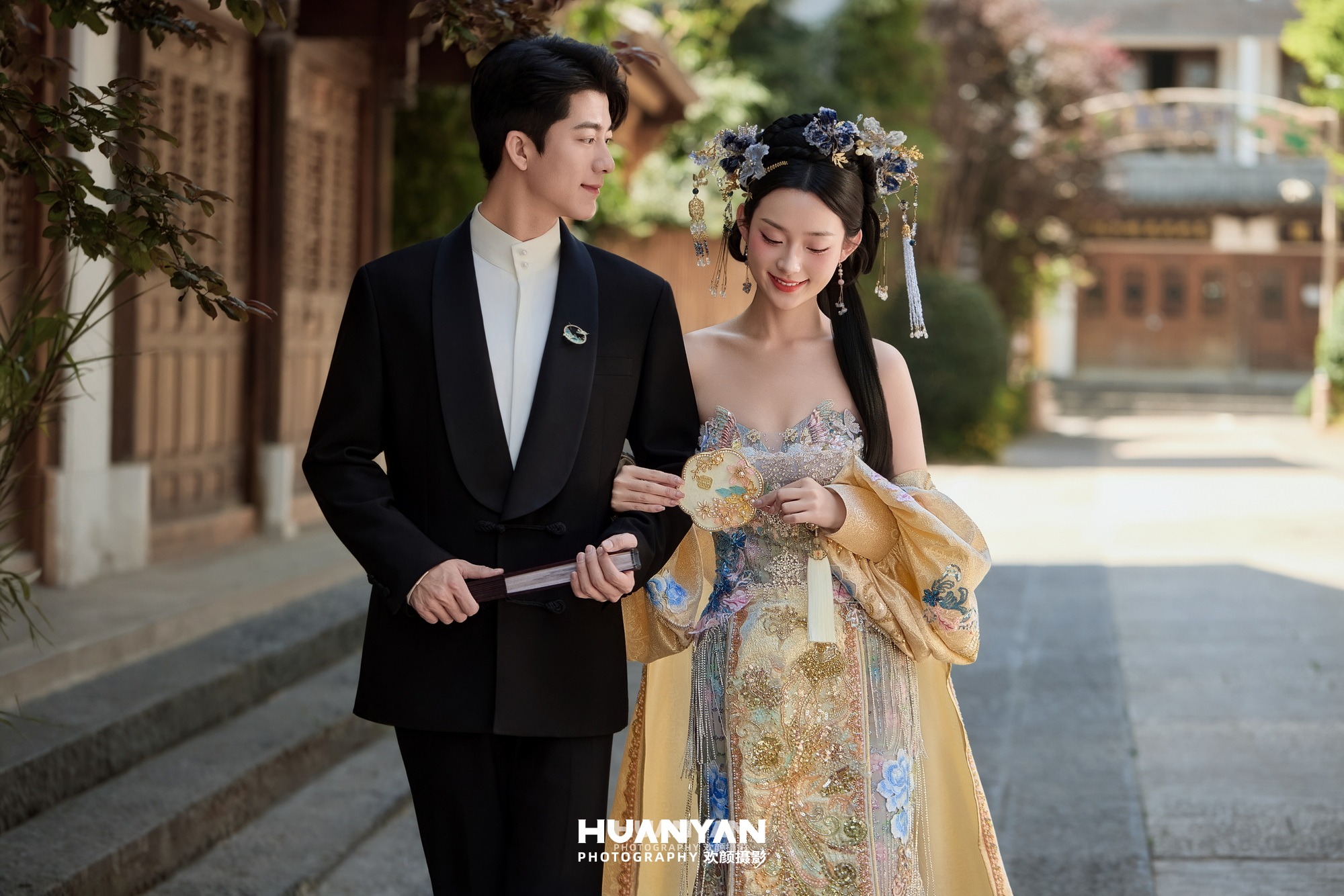 新中式婚纱照 · 古镇水乡场景 · 金步摇客片