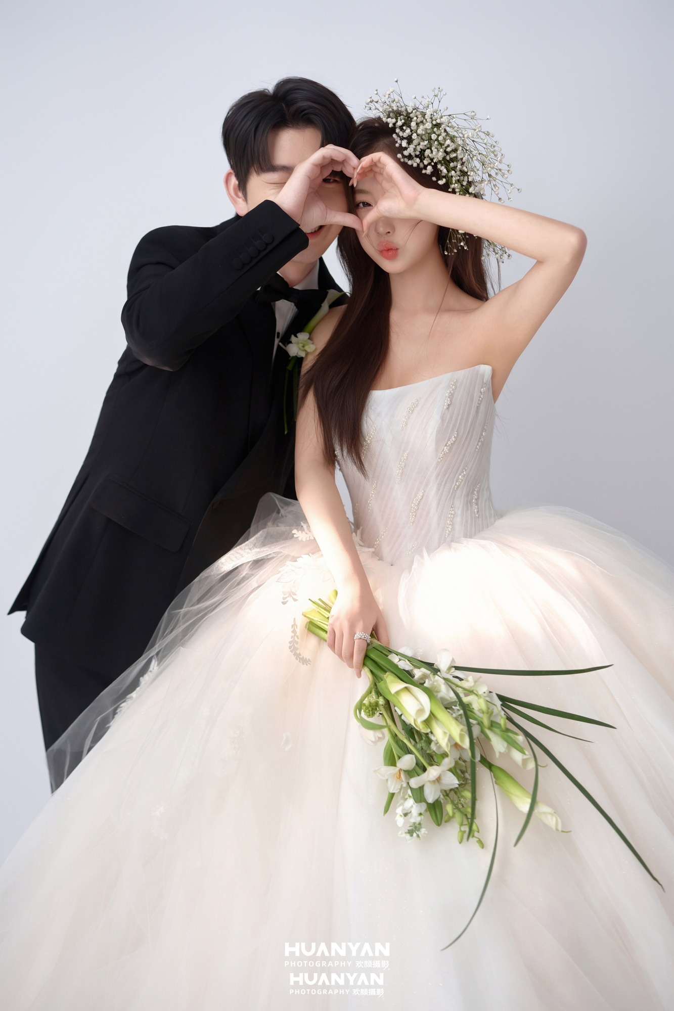 室内影棚韩式温柔婚纱照实拍（满天星语系列）