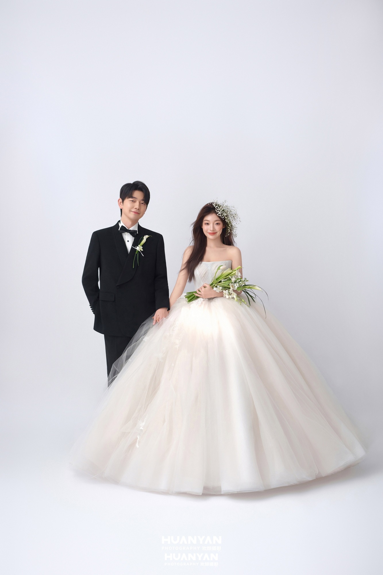 满天星语客片第7张｜韩式温柔婚纱照，摄于室内影棚