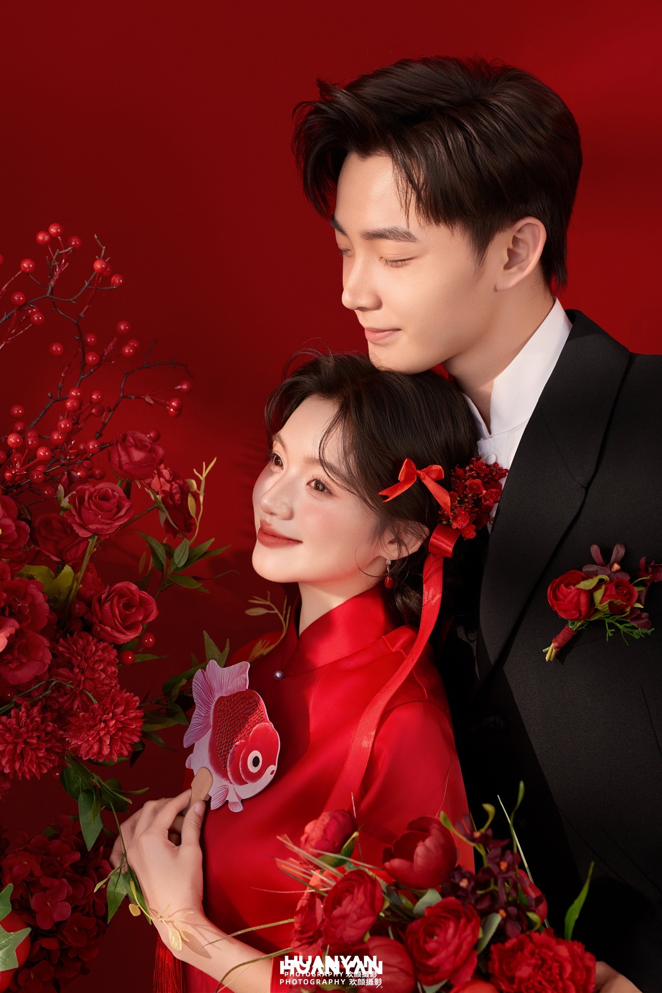 新中式婚纱照 · 室内影棚场景 · 良缘双卷客片