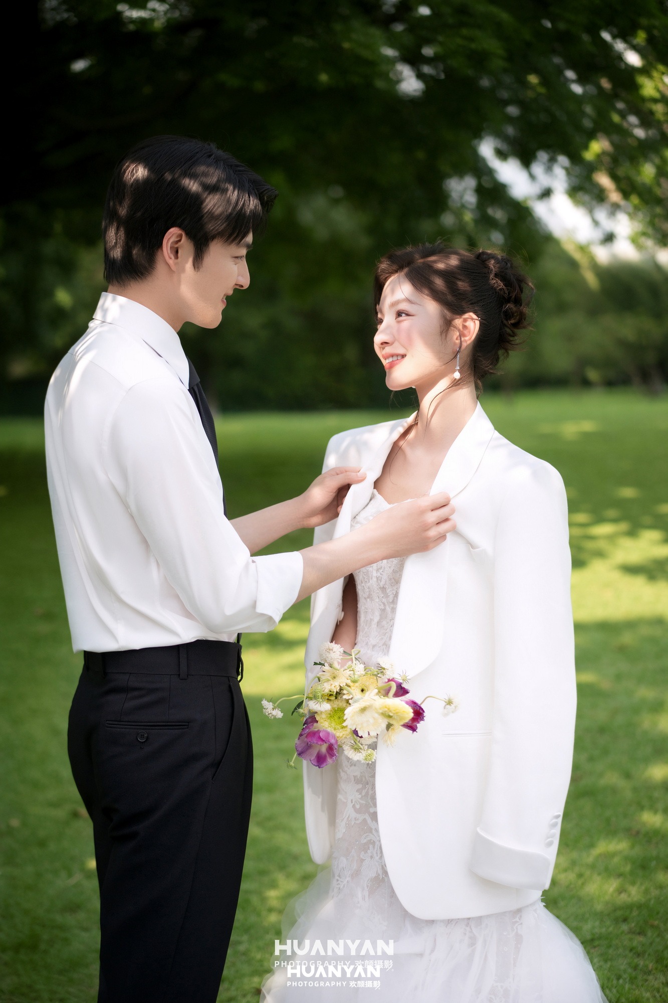 户外自然清新自然婚纱照实拍（草色新约系列）
