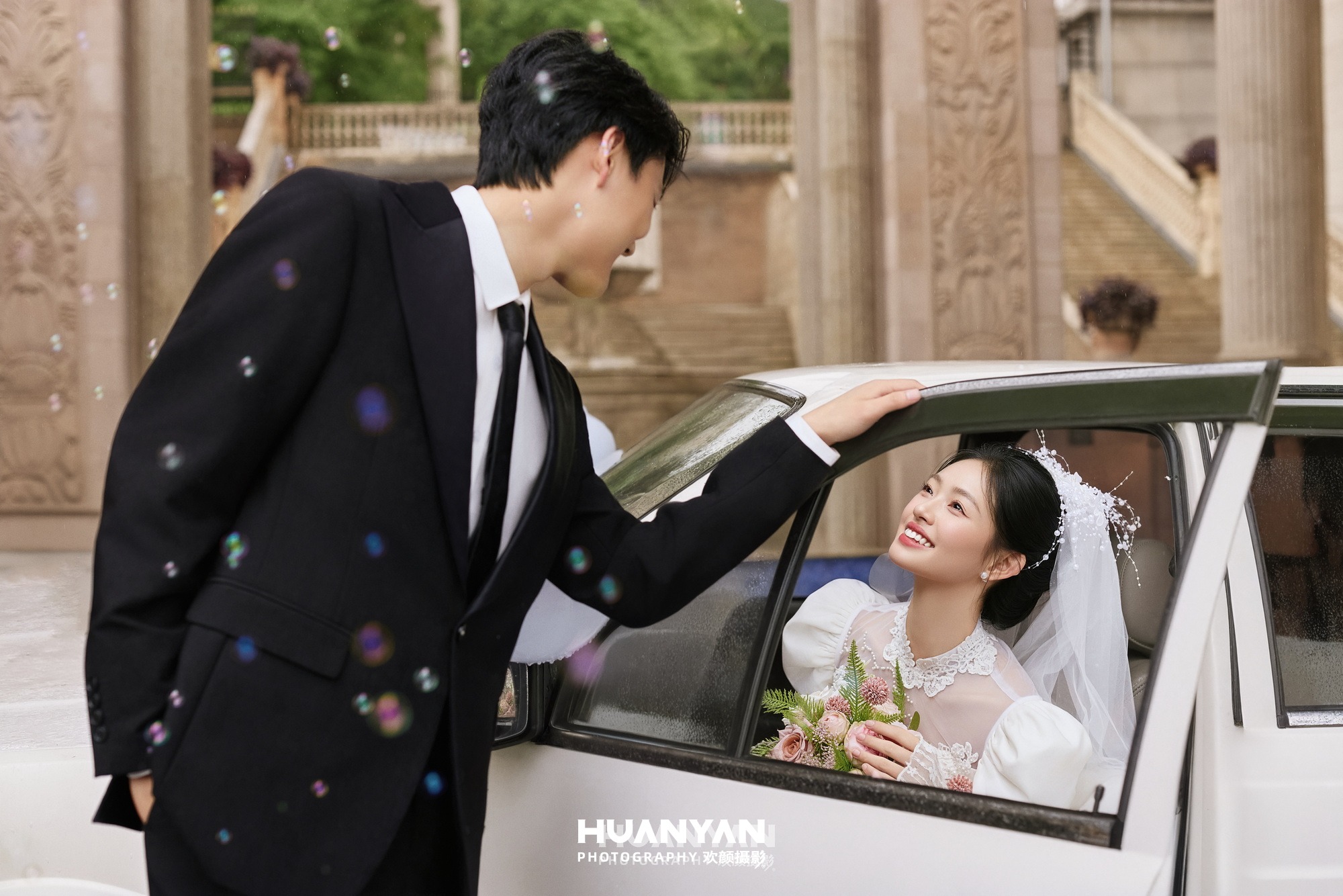 城市街拍浪漫唯美婚纱照实拍（街角泡泡系列）