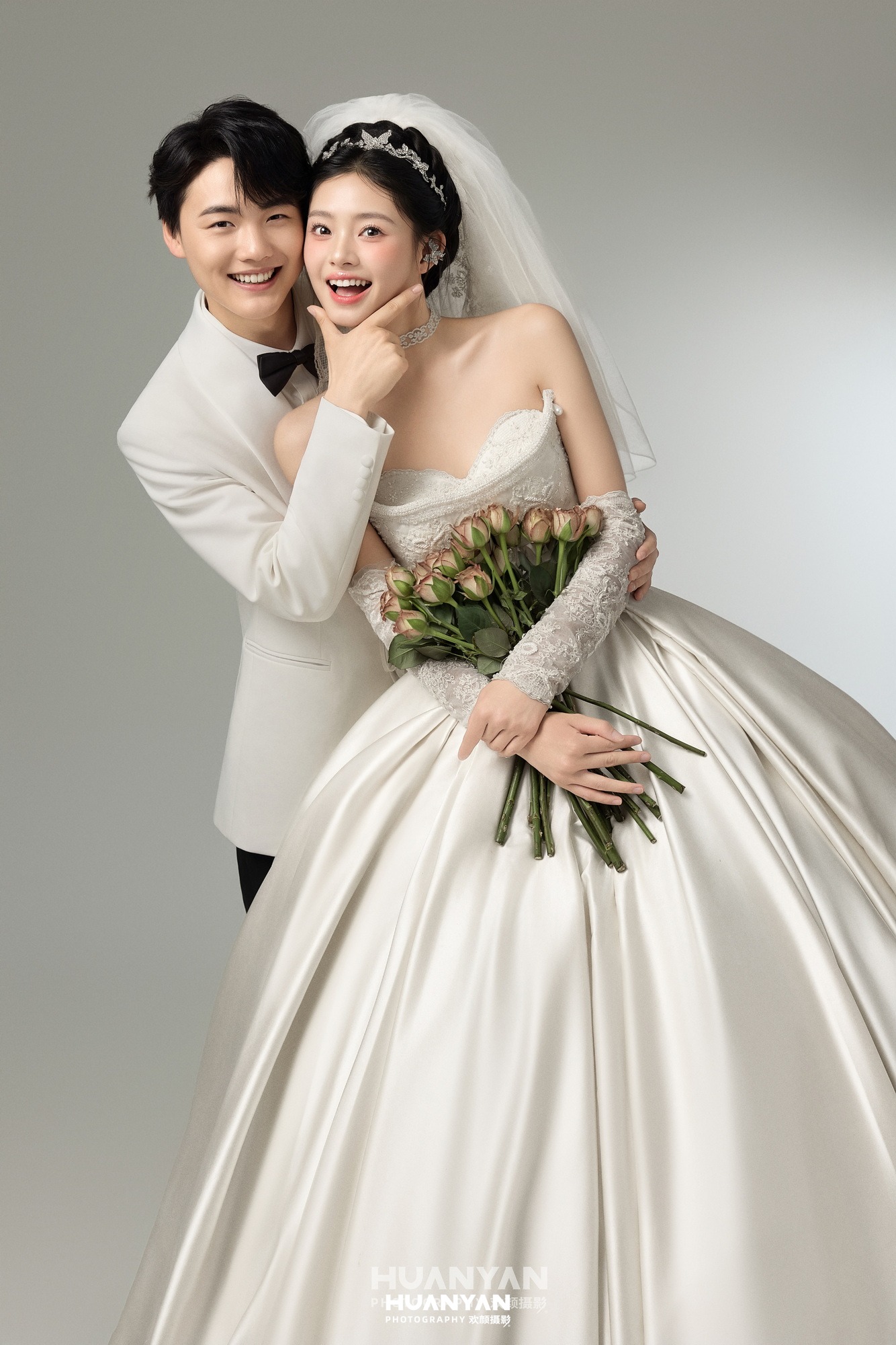 韩式温柔婚纱照 · 室内影棚场景 · 香槟午后客片