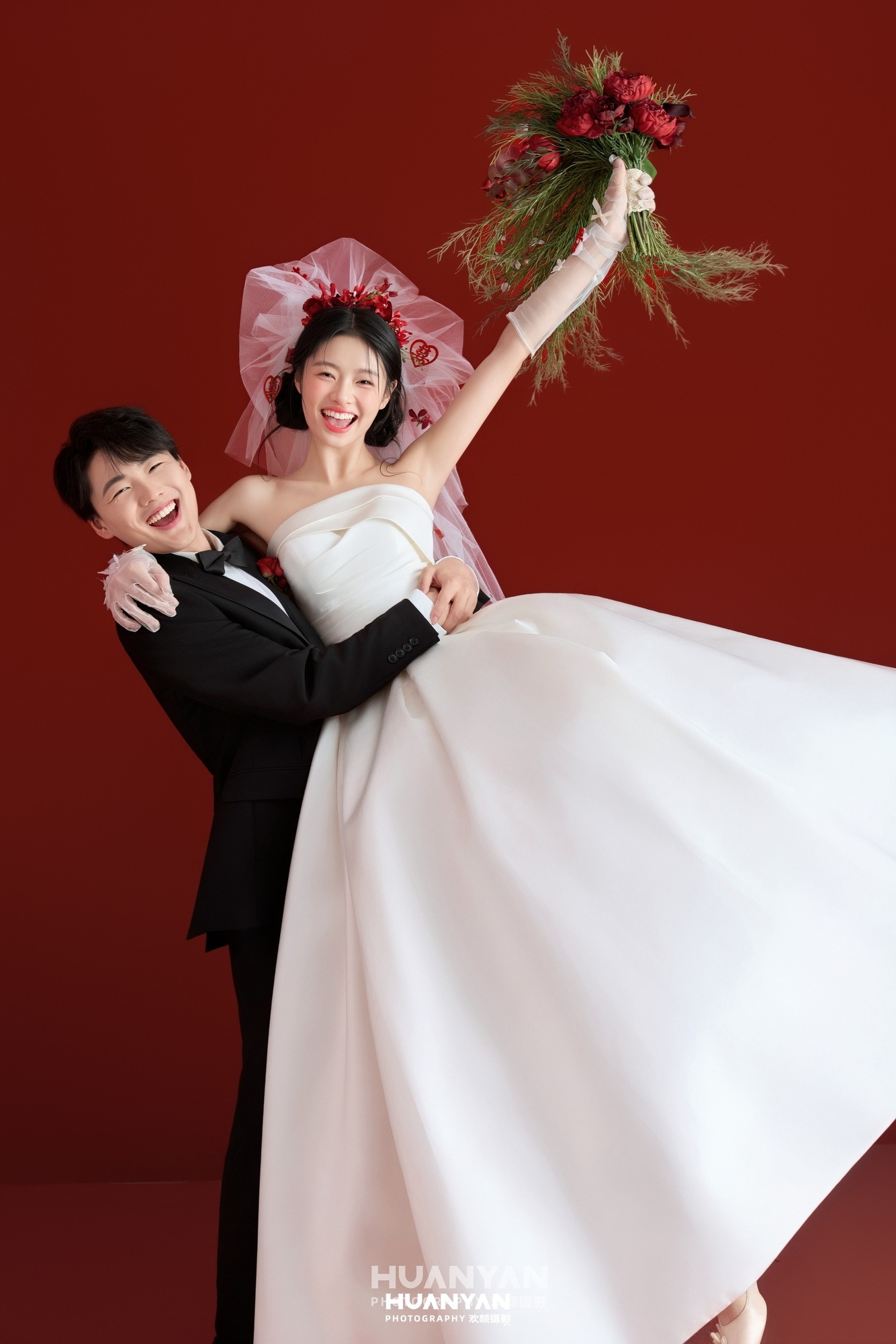 比心之约客片第3张｜韩式温柔婚纱照，摄于室内影棚