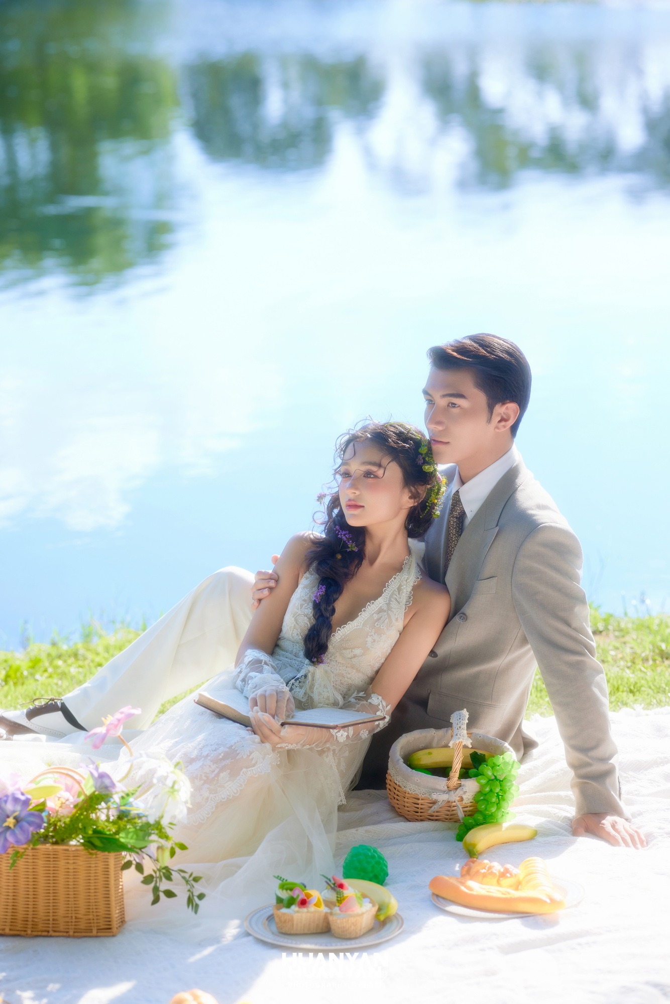 户外自然清新自然婚纱照实拍（湖畔食光系列）