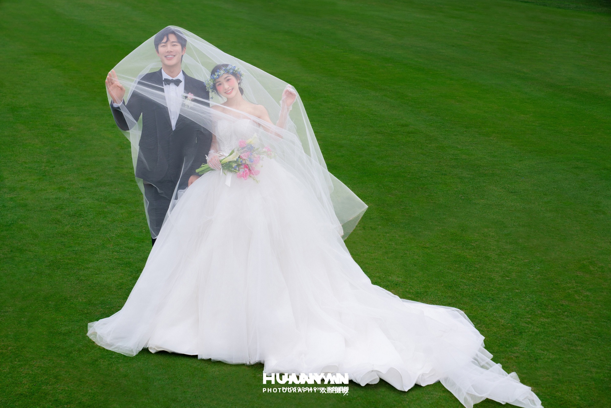 一纱之约：清新自然婚纱照户外自然实拍